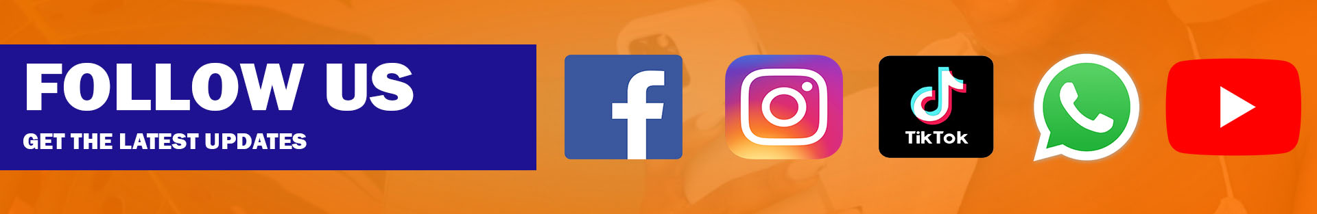 Follow Us Social Media Icon Banner